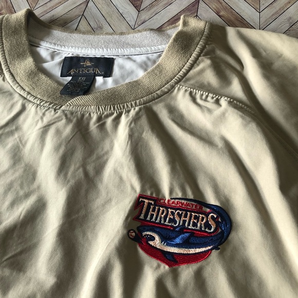 Clearwater Threshers Baseball Pull Over Performance Longsleeve Beige Top XXL - Picture 3 of 7